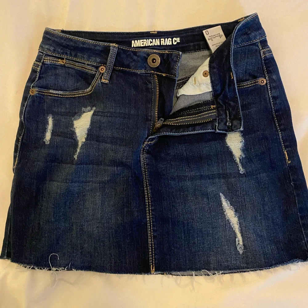 American Rag Raw Hem Denim Skirt - Picture 3 of 3